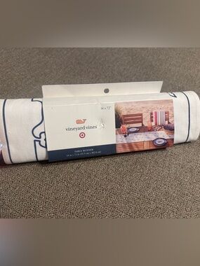 Vineyard Vines Navy and White Whale Table Runner